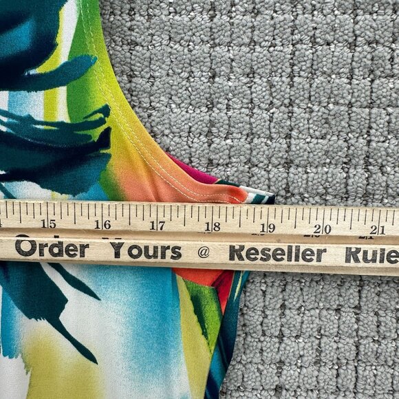 Attitudes By Renee Maxi Dress Womens Size M Multicolor Sleeveless Tropical - Picture 7 of 9